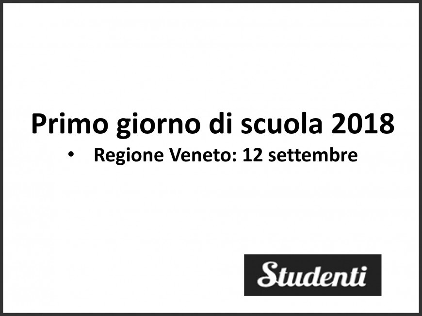 Primo giorno di scuola 2018 Veneto
