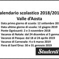 Calendario scolastico 2018 2019 Valle d'Aosta