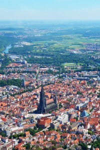 Foto panoramica di Ulm, città natale di Albert Einstein