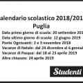 Calendario scolastico 2018 2019 Puglia