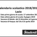Calendario scolastico 2018 2019 Lazio