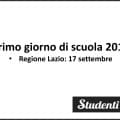 Primo giorno di scuola Lazio 2018