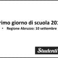 Primo giorno di scuola Abruzzo 2018