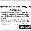 Calendario scolastico 2018 2019 Campania