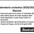 Calendario scolastico 2018 2019 Marche