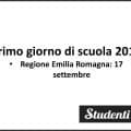 Primo giorno di scuola Emilia Romagna