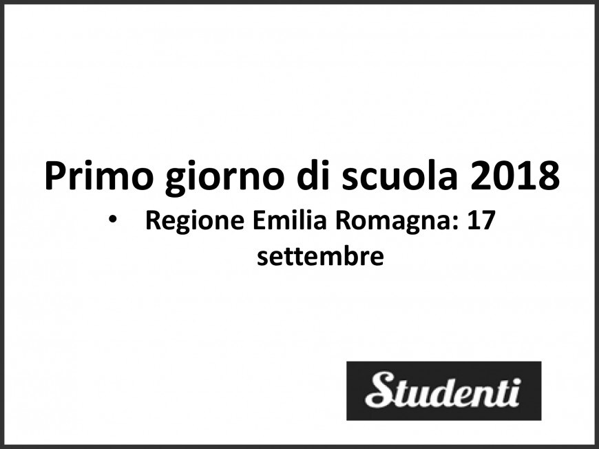 Primo giorno di scuola Emilia Romagna