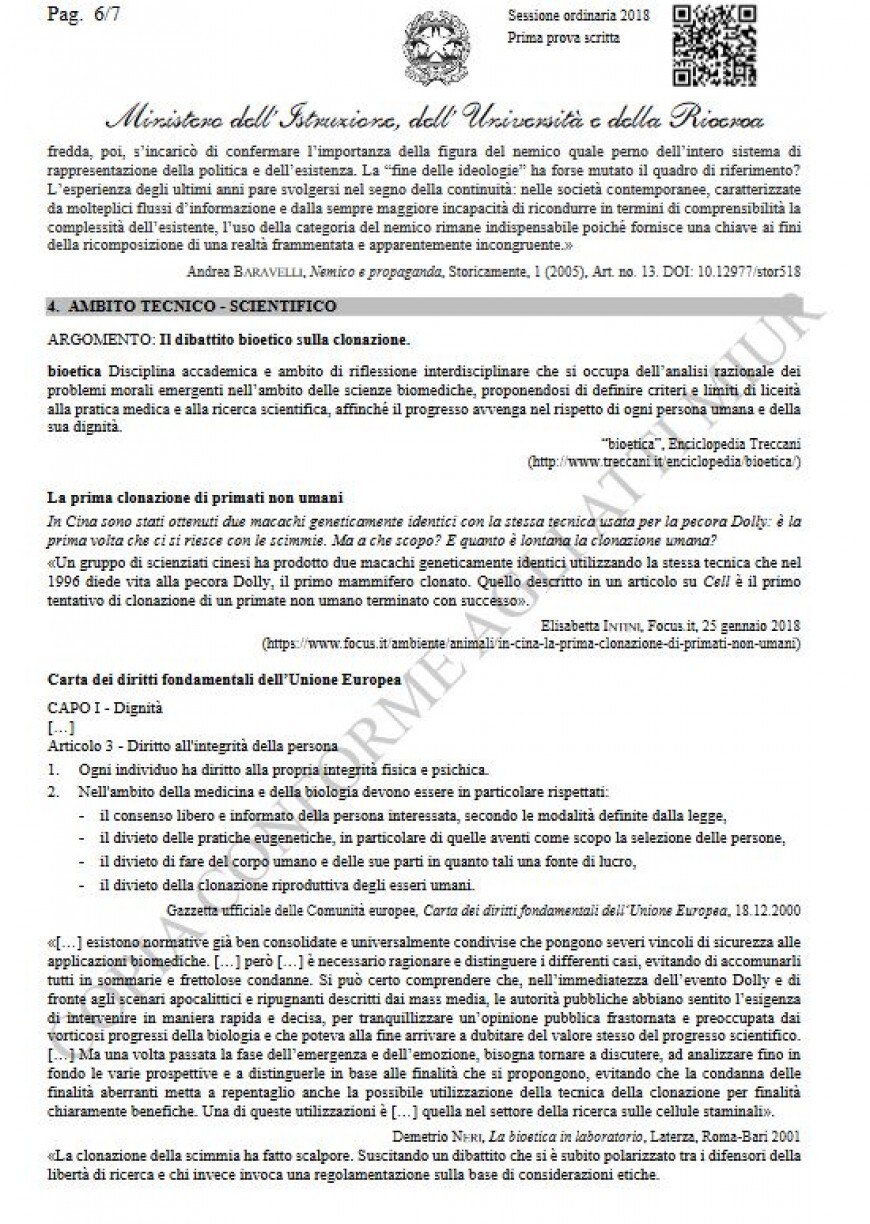 Tracce ufficiali Miur prima prova Maturità 2018 - Pagina 6