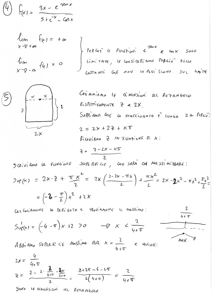 Soluzione quesiti 4 e 5 - seconda prova scientifico maturità 2018