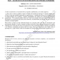 Traccia ufficiale Miur spagnolo, seconda prova 2018 liceo linguistico