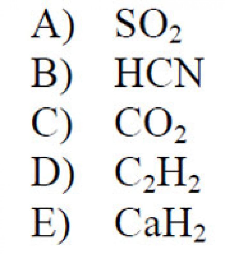 Quale delle seguenti molecole NON è lineare secondo la teoria VSEPR?