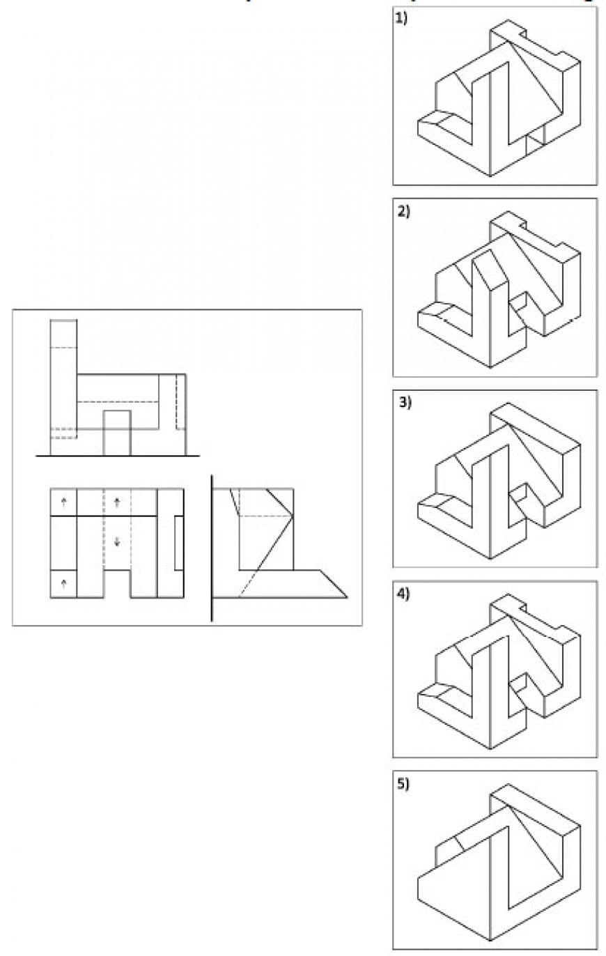 Dato un volume architettonico in proiezioni ortogonali (pianta e prospetti), individuare la assonometria corrispondente alle proiezioni ortogonali date.