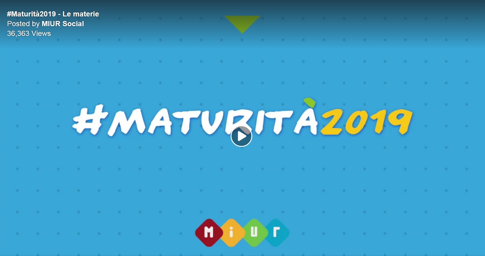 Materie maturità 2019, il video del MIUR | Studenti.it