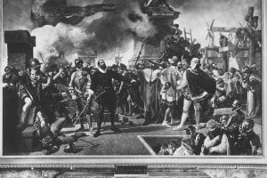 Benvenuto Cellini alla difesa di Castel Sant'Angelo: dipinto di Bernardo Celentano