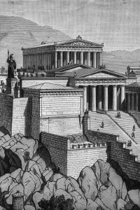 Acropoli di Atene in una stampa del 1890.