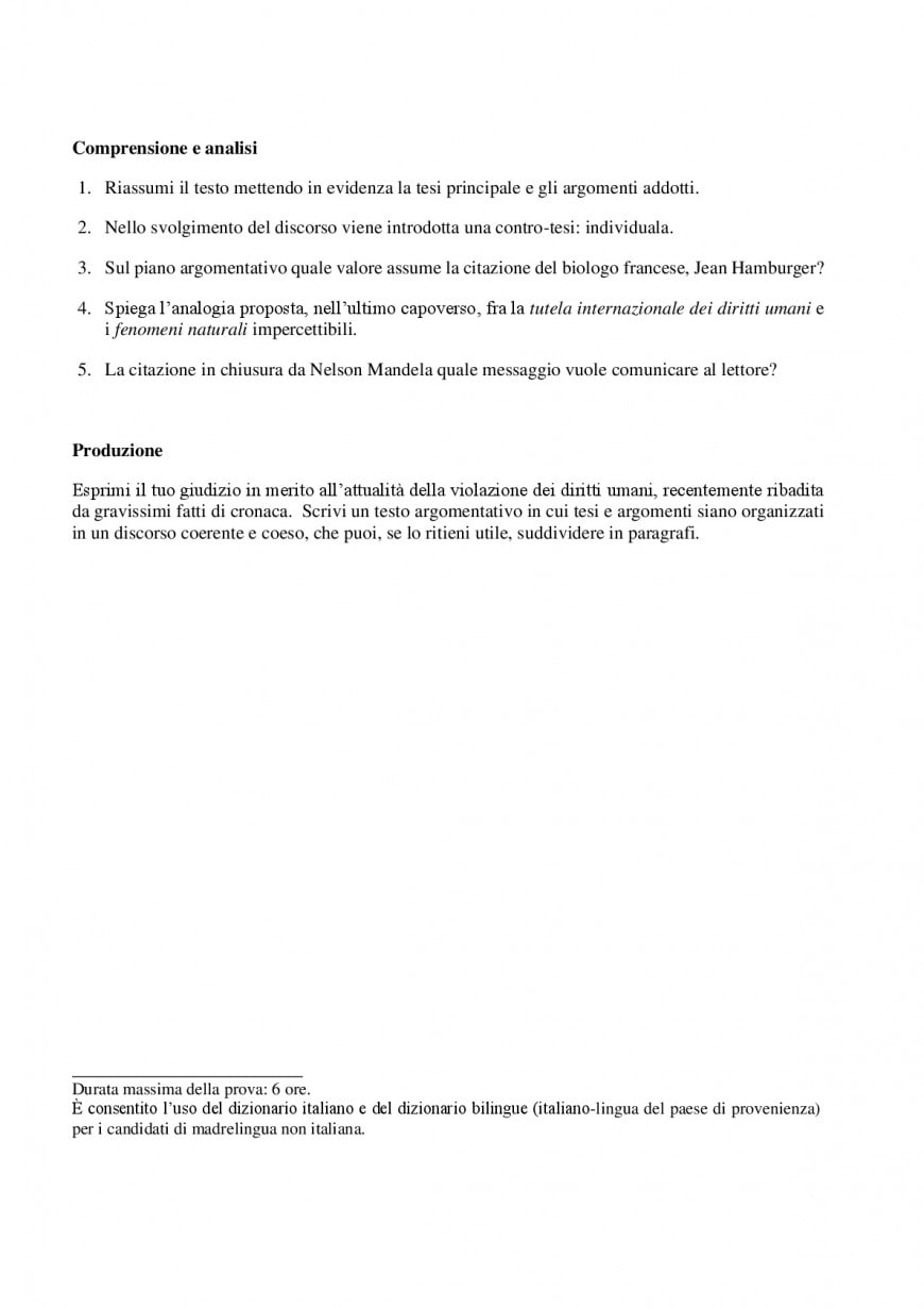 Simulazioni prima prova maturità 2019: testo argomentativo