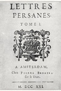 Frontespizio dell'edizione originale delle "Lettere persiane" di Montesquieu