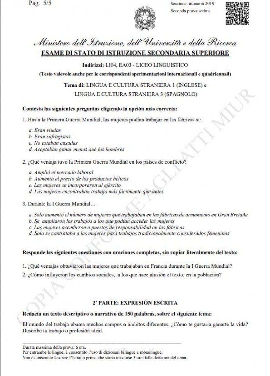  Foto tracce della seconda prova