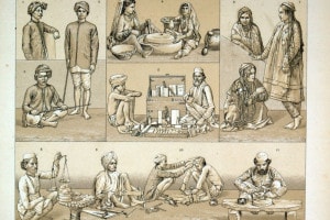 Gli abiti indossati dalle diverse caste nell'India imperiale, 1880