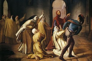 Rapimento di Piccarda Donati, olio su tela di Toncini