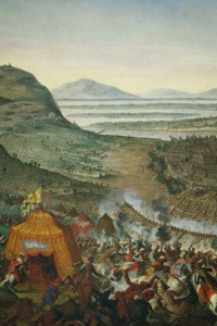 Battaglia di Vienna del 1683. L'attacco dei turchi sotto il comando di Kara Mustapha Pasha