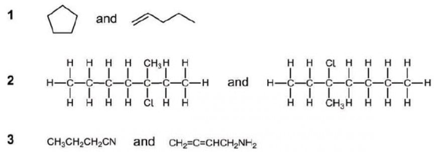 Which of the following pairs of molecules are structural isomers?