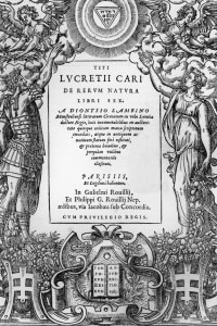 Copertina del De rerum natura di Lucrezio.