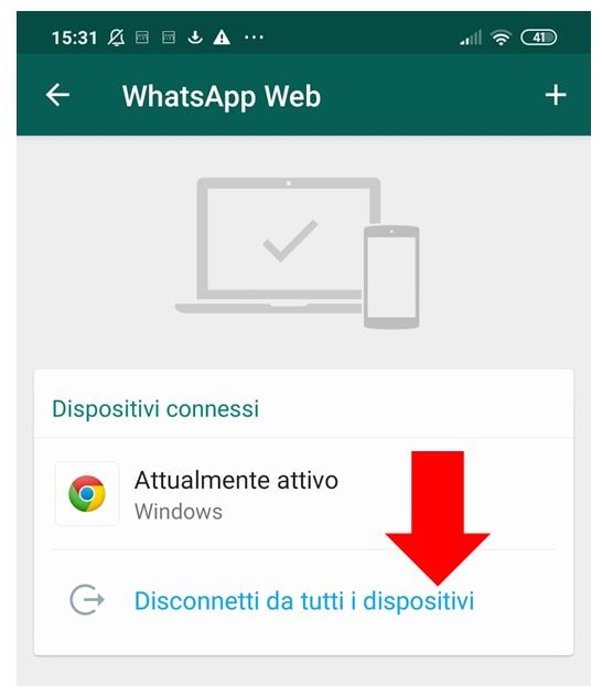 Come disconnettersi da Whatsapp Web