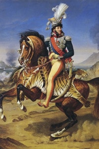Ritratto equestre di Gioacchino Murat: generale francese, re di Napoli e maresciallo di Francia. Olio su tela di Antoine-Jean Gros