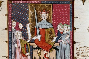Una moglie adultera che compare in tribunale. Una scena medievale
