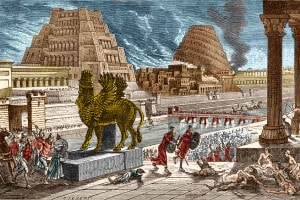 Illustrazione dell'assedio di Babilonia di Ciro il Grande nel 540 a.C.