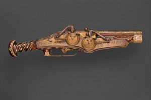 Pistola a ruota a doppia canna realizzata per l'imperatore Carlo V, 1540-45 circa