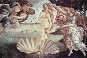 Venere, nella nota raffigurazione del Botticelli
