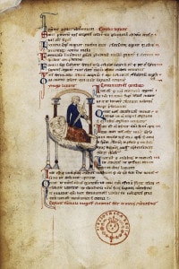 Una pagina del manoscritto latino Summa de Viciis et Virtutibus di Guido Faba