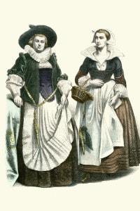Costume tradizionale del cittadino dei Paesi Bassi del XVII secolo 