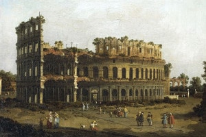 Il Colosseo: olio su tela di Canaletto. Galleria Borghese (Museo Archeologico e d'Arte)