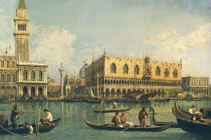 Veduta del bacino di San Marco: olio su tela di Canaletto. Milano, Pinacoteca di Brera