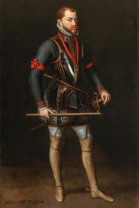 Ritratto di Filippo II (1527-1598), re di Spagna in armatura dell'Ordine del Toson d'oro