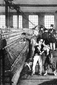 Bambini al lavoro in una fabbrica, 1840