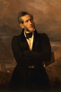 Ritratto di Alessandro Manzoni (Milano, 1785 - Milano, 1873). Olio su tela di Giuseppe Molteni