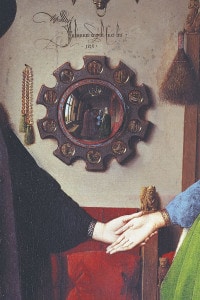 Ritratto dei coniugi Arnolfini, dettaglio dello specchio