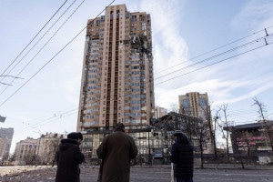 Edifici civili a Kiev bombardati dai russi