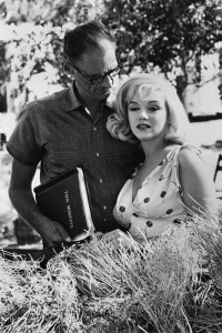 Arthur Miller e Marilyn Monroe sul set del film "The Misfits", 1961