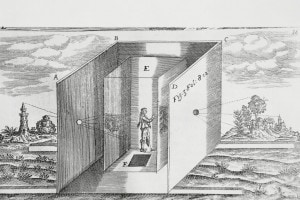 Illustrazione del principio della camera oscura