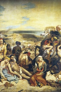 Il massacro di Scio, 1824. Eugène Delacroix. Olio su tela, 422x352 cm. Musée Du Louvre
