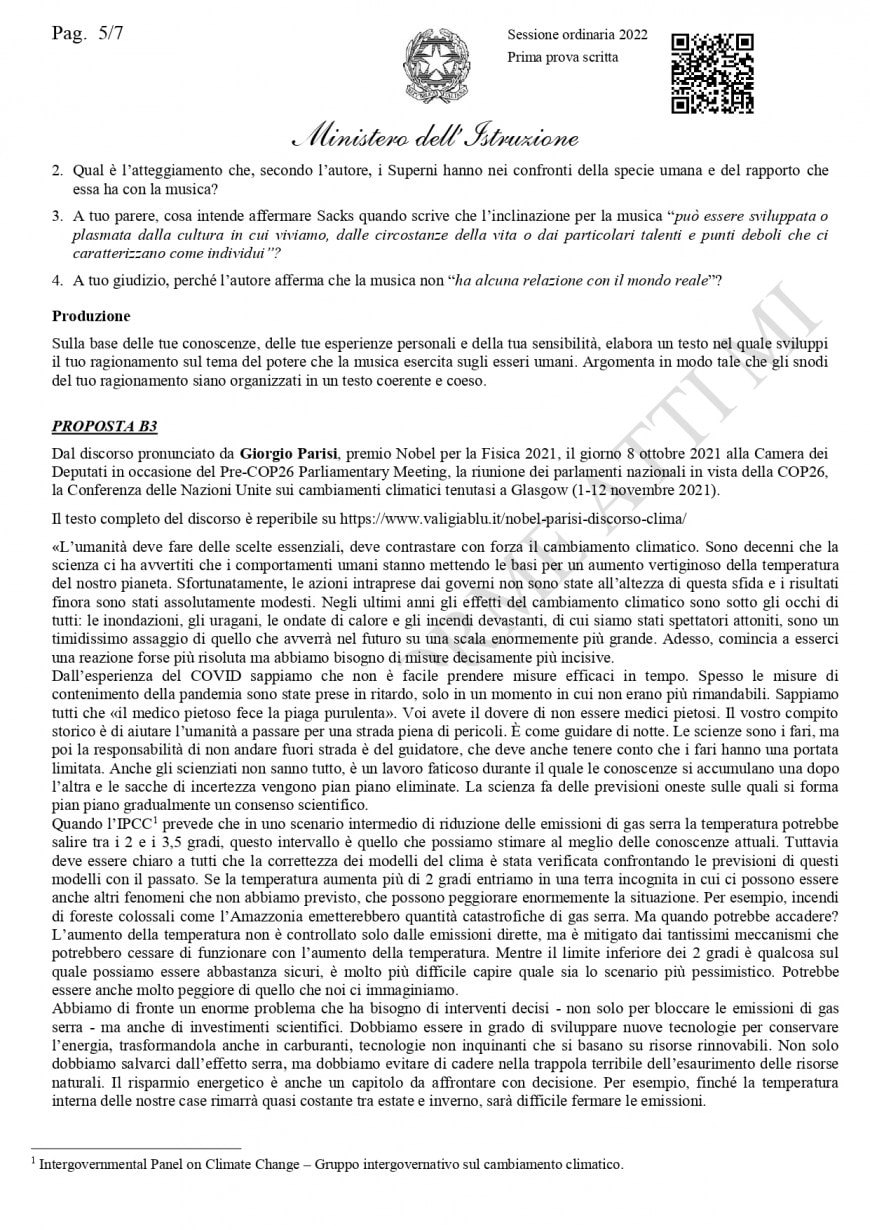 Tracce ufficiali prima prova maturità 2022 | Foto tracce prima prova