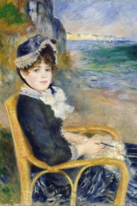 Aline Charigot in un dipinto di Renoir dal titolo "In riva al mare"