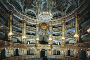 Teatro di Corte, inaugurato nel 1769 da Ferdinando IV. Architetto Luigi Vanvitelli, Reggia di Caserta (Patrimonio dell'UNESCO, 1997)