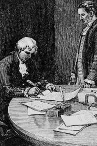 Thomas Jefferson firma i documenti per l'acquisto della Louisiana