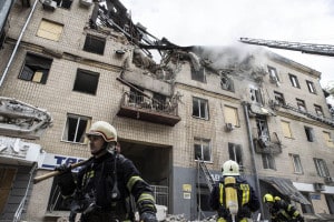 I bombardamenti sulla città di Kharkiv, Ucraina, 6 settembre 2022